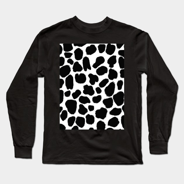 Monochrome Cow Hide Print Long Sleeve T-Shirt by OneThreeSix